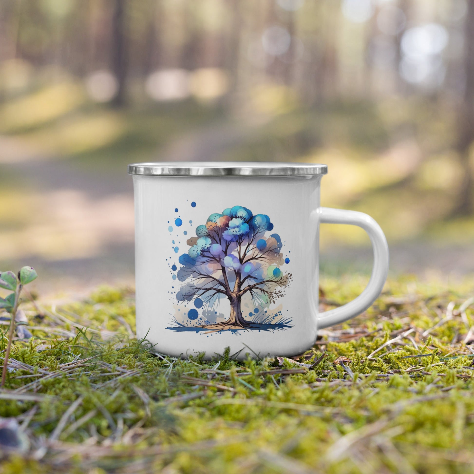 Tree Watercolor Art Enamel Mug - Mugs - Discovery Co.