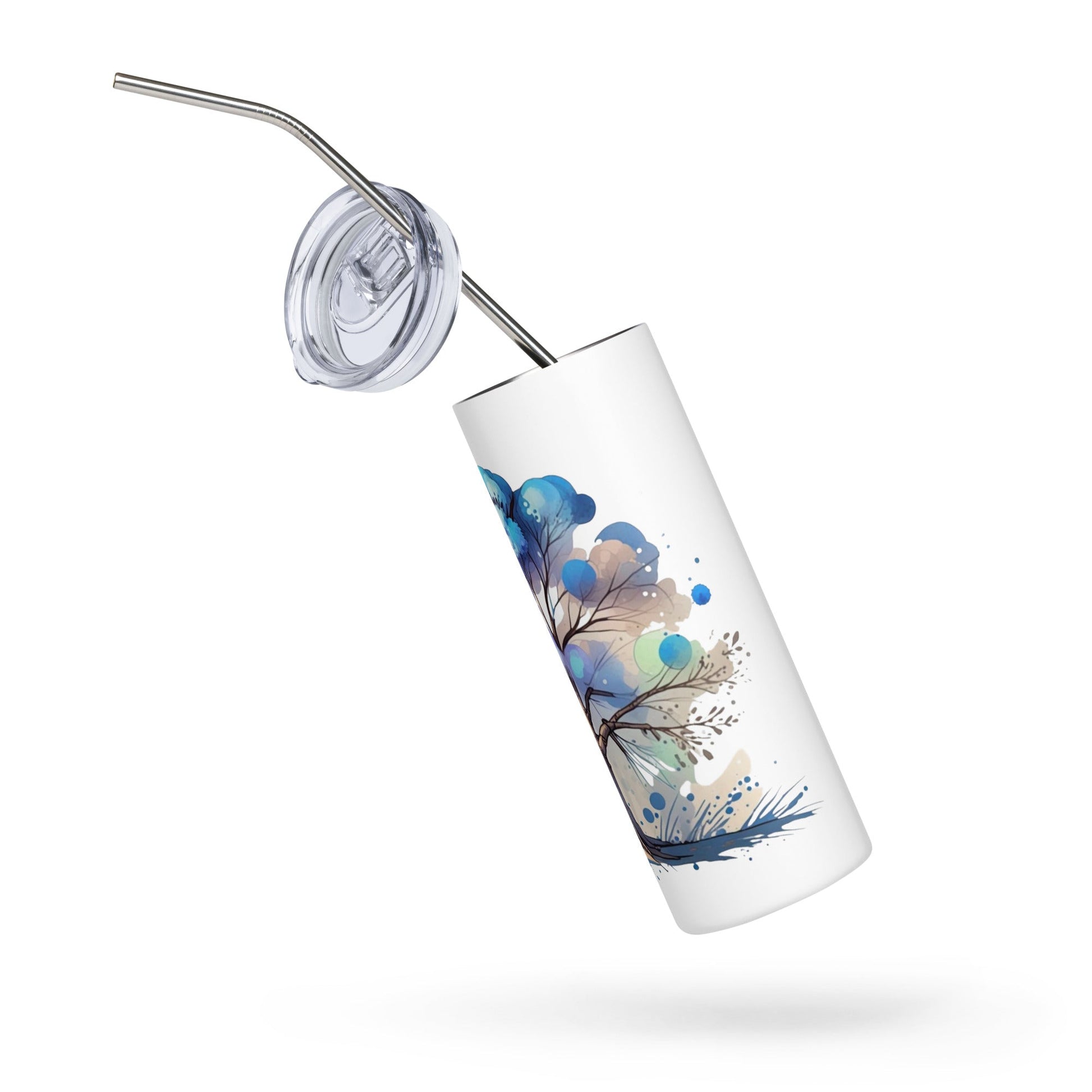 Tree Watercolor Art Stainless Steel Tumbler - Steel Tumbler - Discovery Co.