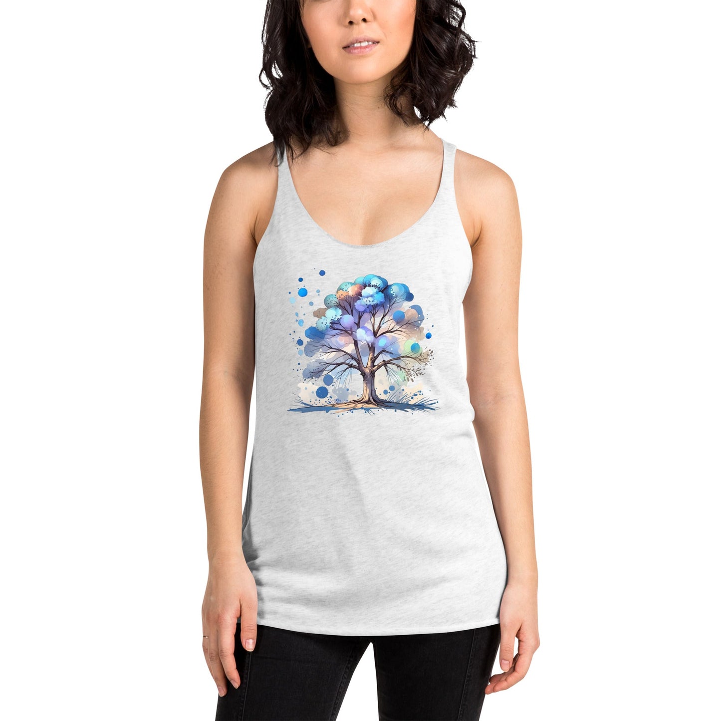 Tree Watercolor Art Women's Racerback Tank - Women's Shirts - Discovery Co.