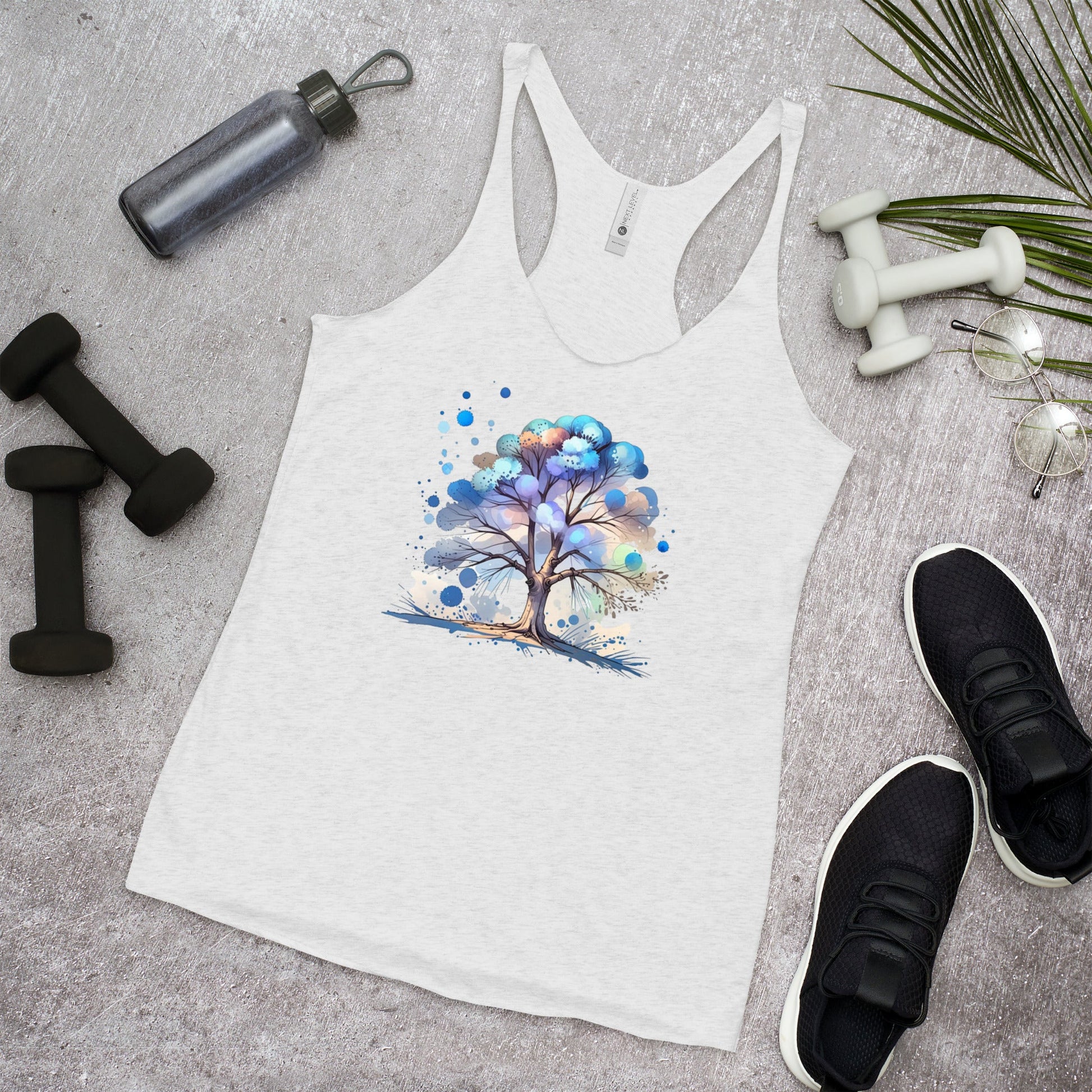 Tree Watercolor Art Women's Racerback Tank - Women's Shirts - Discovery Co.