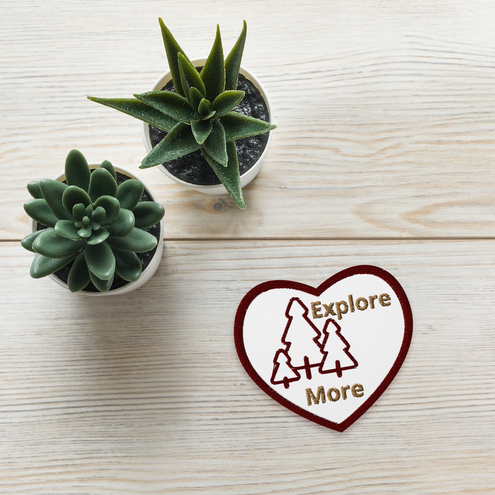 Trees and Explore More Heart Embroidered Patches - Embroidered Patches - Discovery Co.