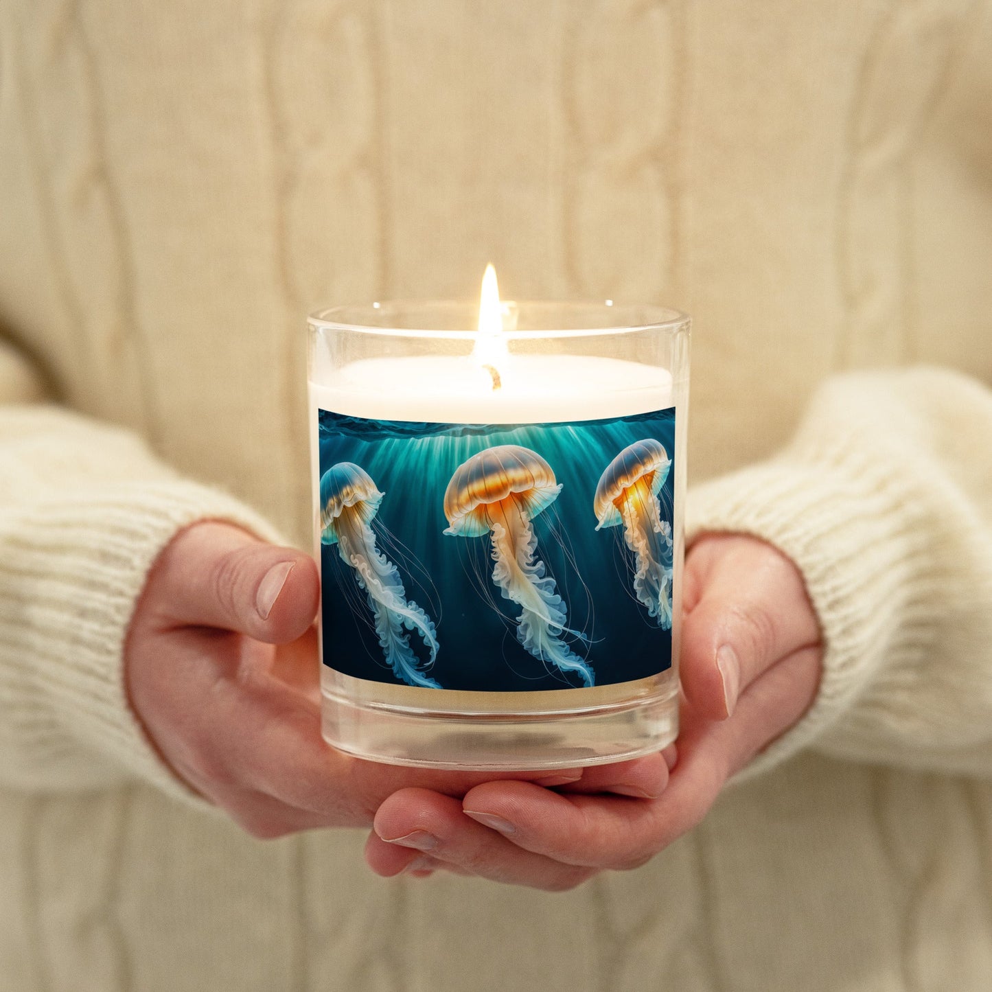 Trio Of Jellyfish Glass Jar Soy Wax Candle - Candles - Discovery Co.