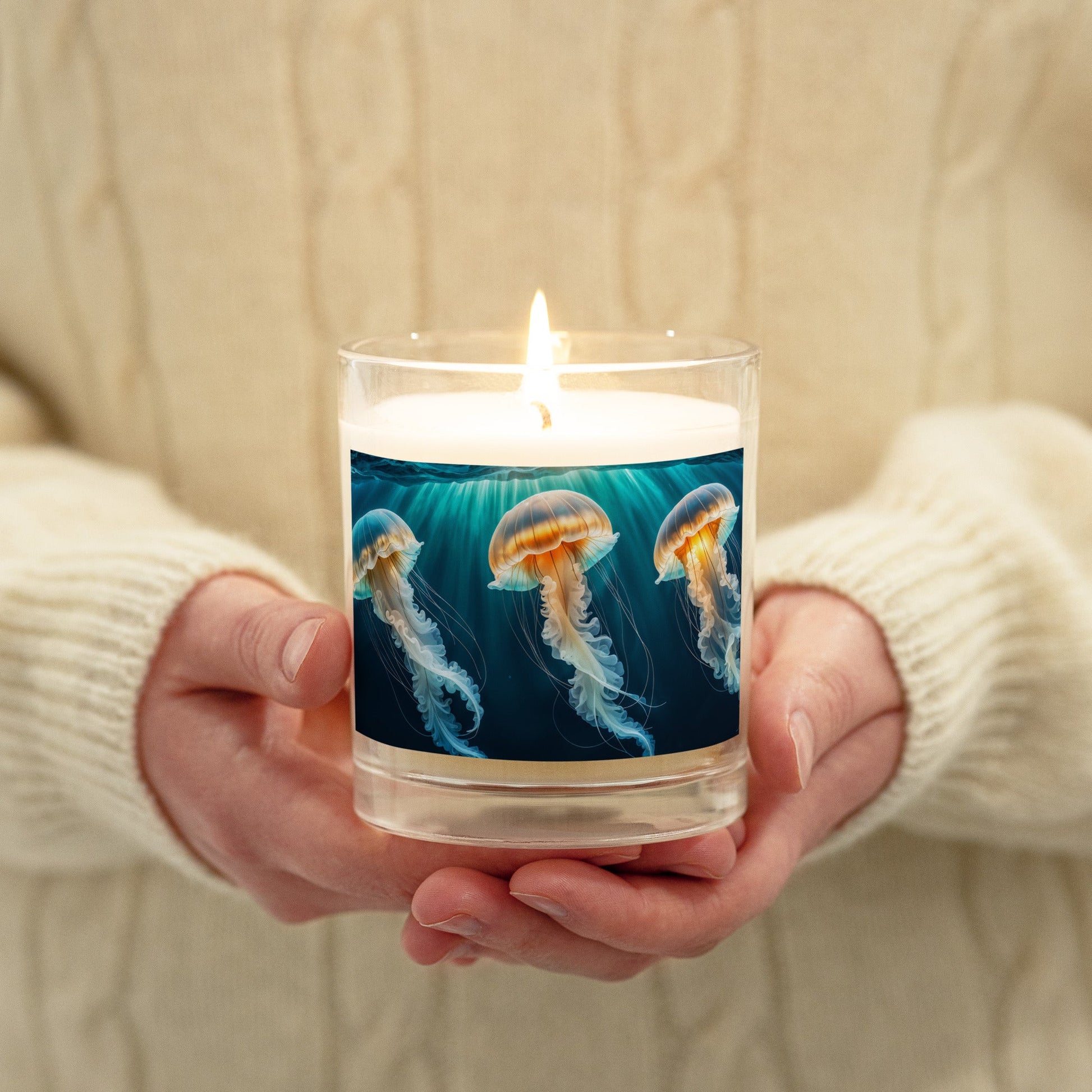 Trio Of Jellyfish Glass Jar Soy Wax Candle - Candles - Discovery Co.