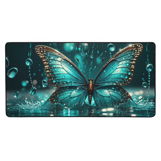 Turquoise Butterfly Desk Mat - Mouse Pads - Discovery Co.