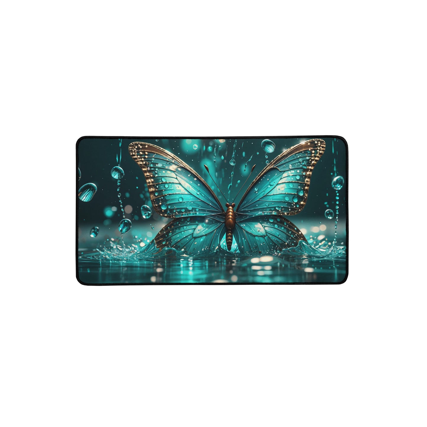 Turquoise Butterfly Desk Mat - Mouse Pads - Discovery Co.