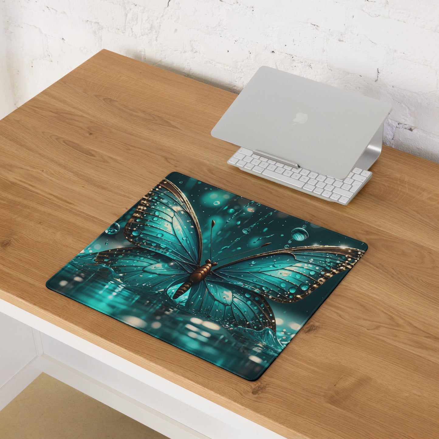 Turquoise Butterfly Gaming Mouse Pad - Mouse Pads - Discovery Co.