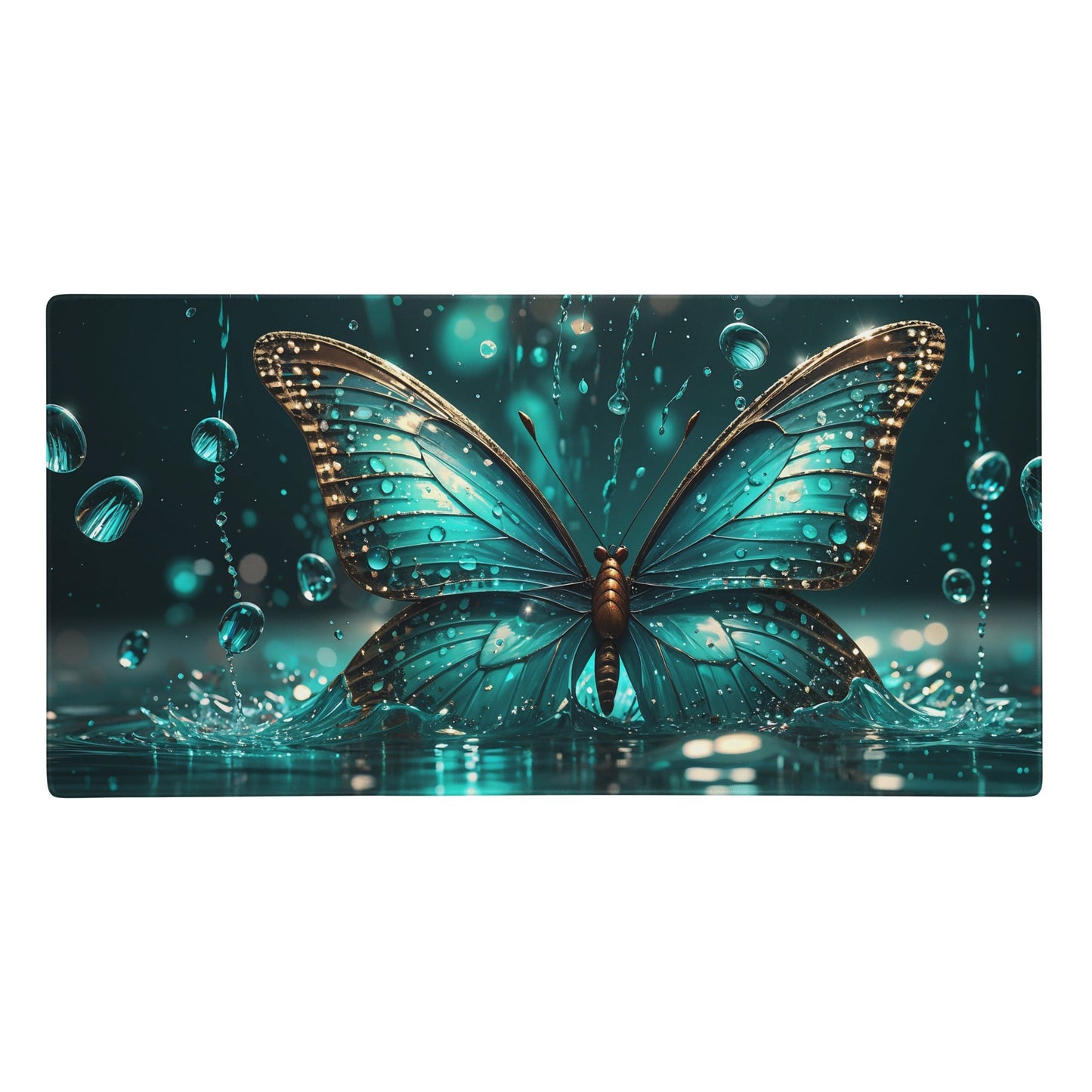 Turquoise Butterfly Gaming Mouse Pad - Mouse Pads - Discovery Co.