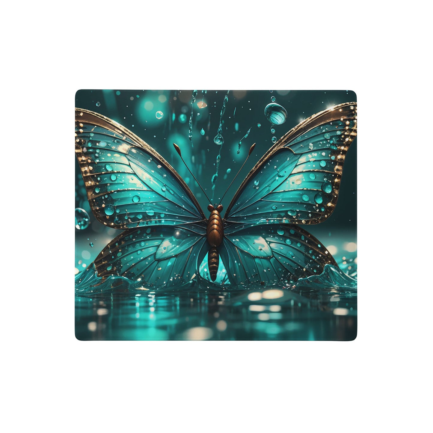 Turquoise Butterfly Gaming Mouse Pad - Mouse Pads - Discovery Co.