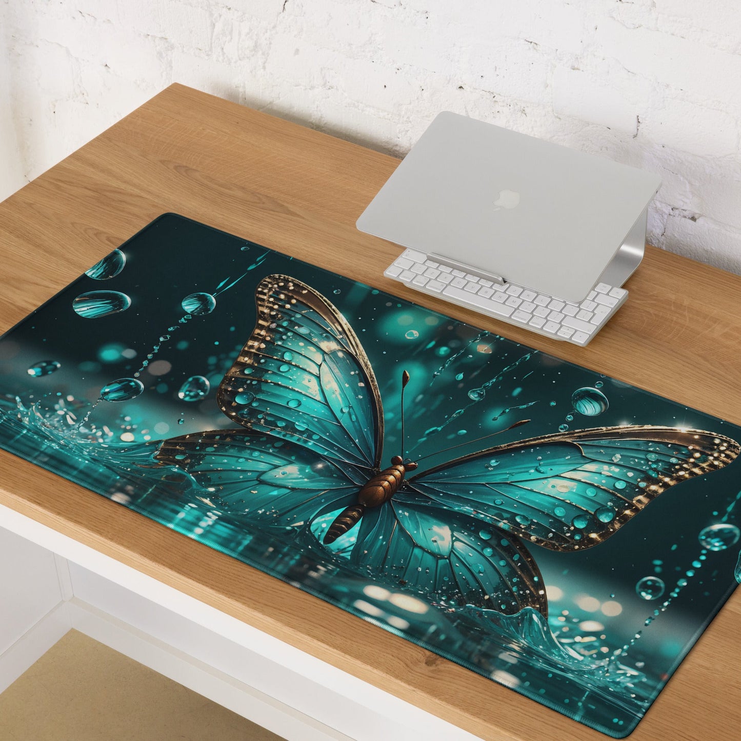 Turquoise Butterfly Gaming Mouse Pad - Mouse Pads - Discovery Co.