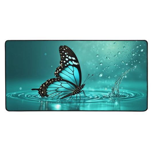 Turquoise Butterfly II Desk Mat - Mouse Pads - Discovery Co.