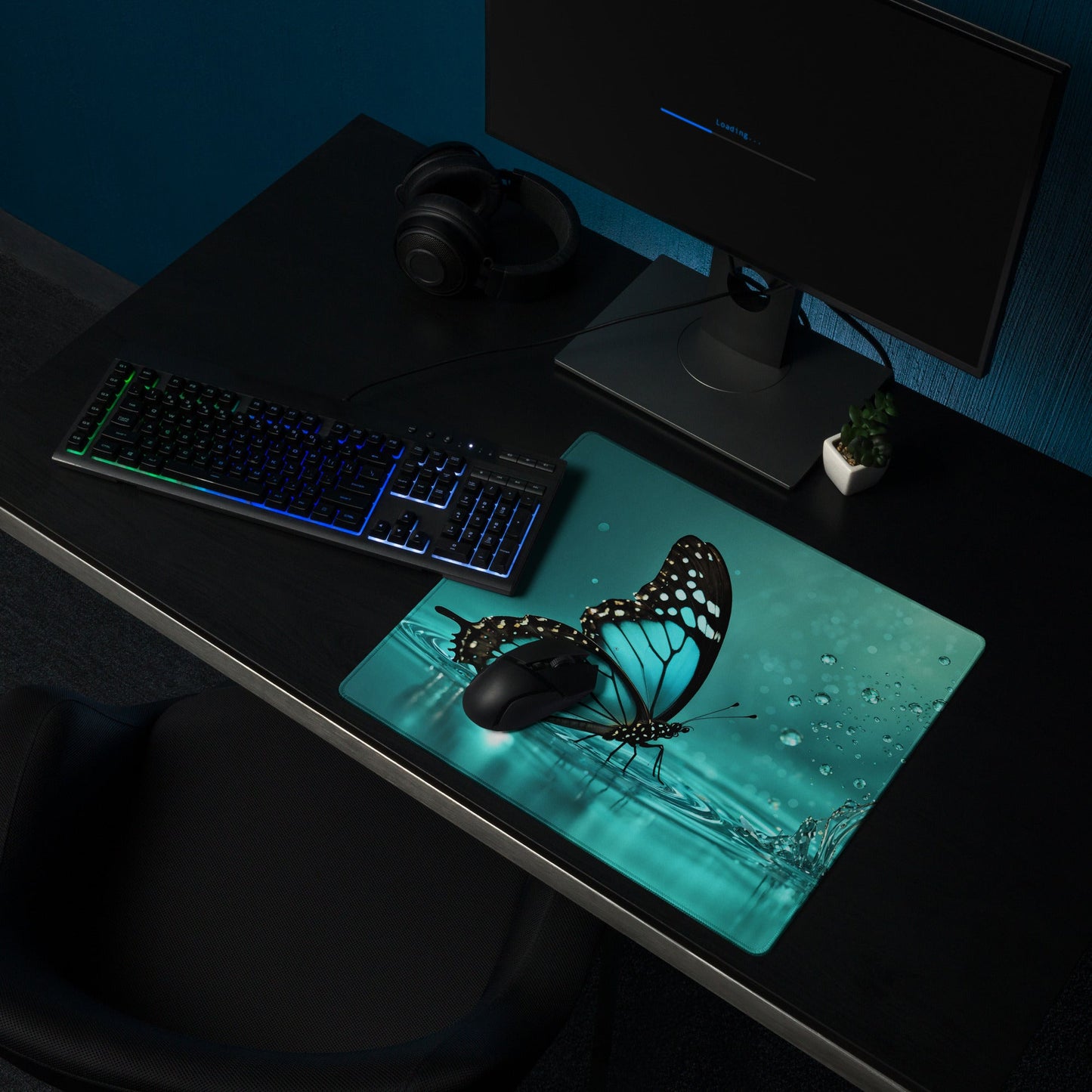 Turquoise Butterfly II Gaming Mouse Pad - Mouse Pads - Discovery Co.