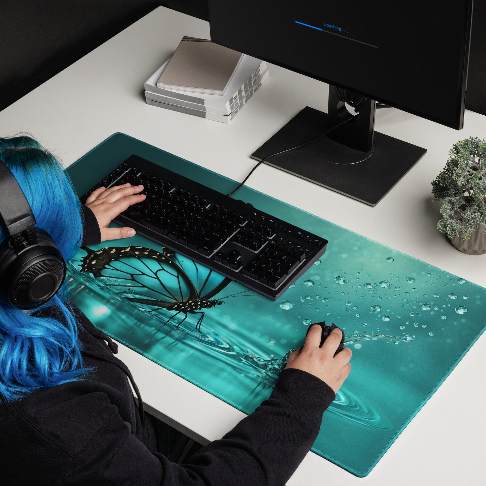 Turquoise Butterfly II Gaming Mouse Pad - Mouse Pads - Discovery Co.