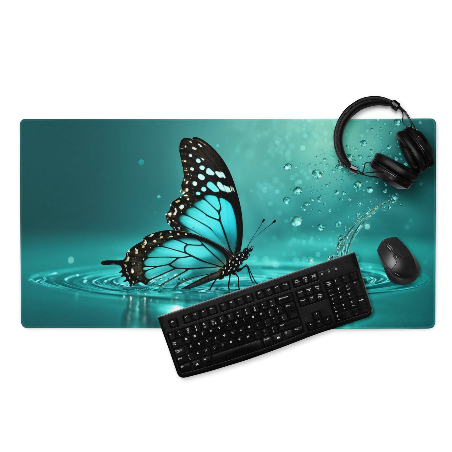 Turquoise Butterfly II Gaming Mouse Pad - Mouse Pads - Discovery Co.