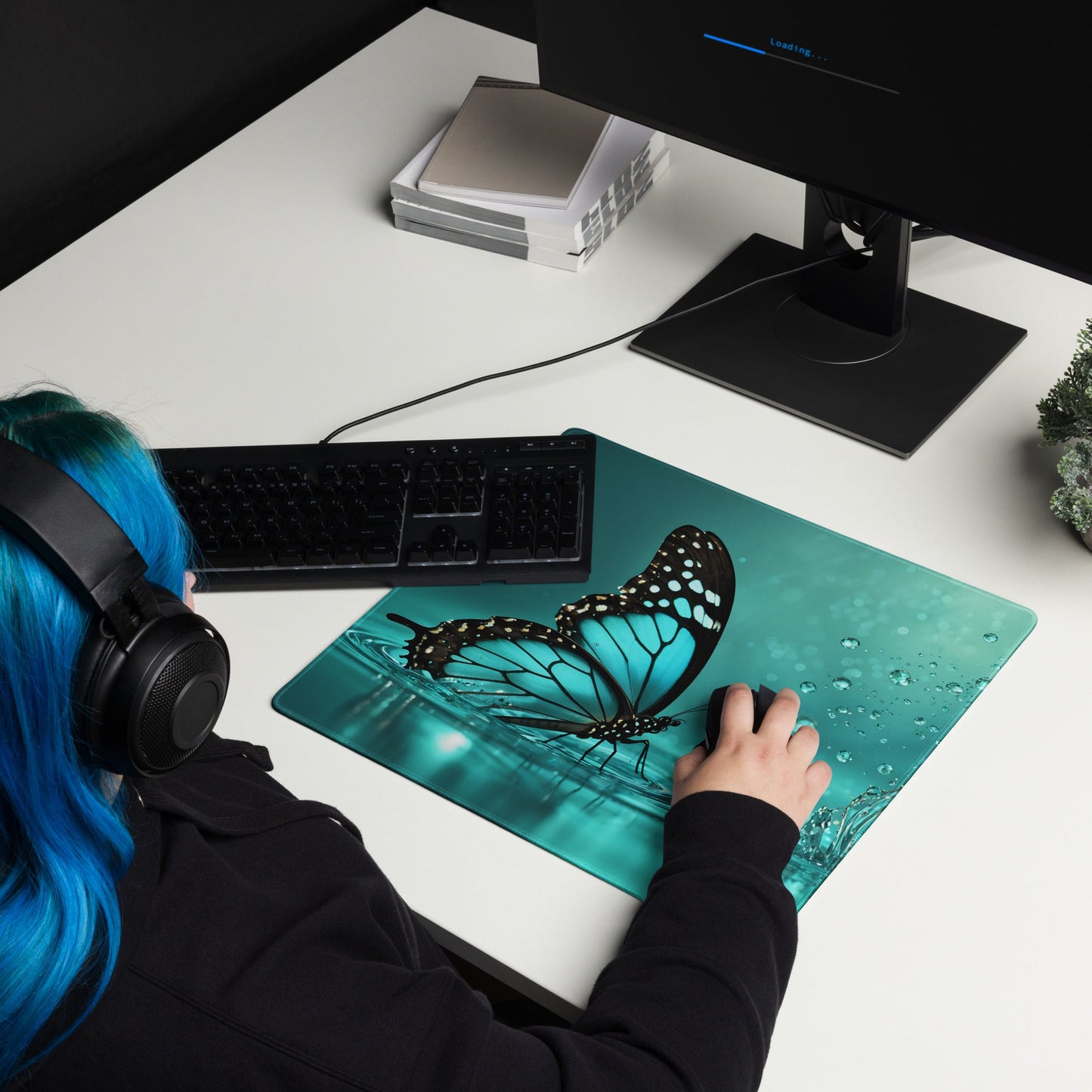 Turquoise Butterfly II Gaming Mouse Pad - Mouse Pads - Discovery Co.