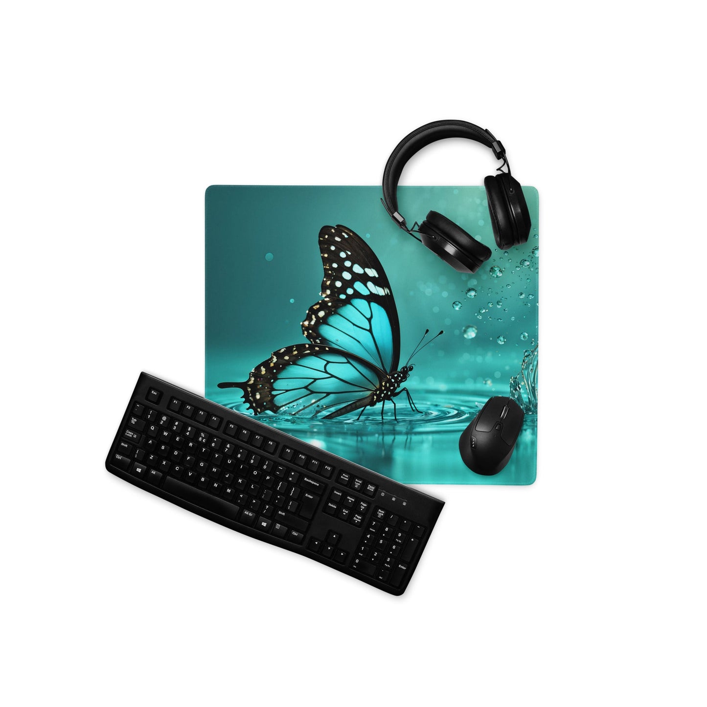 Turquoise Butterfly II Gaming Mouse Pad - Mouse Pads - Discovery Co.