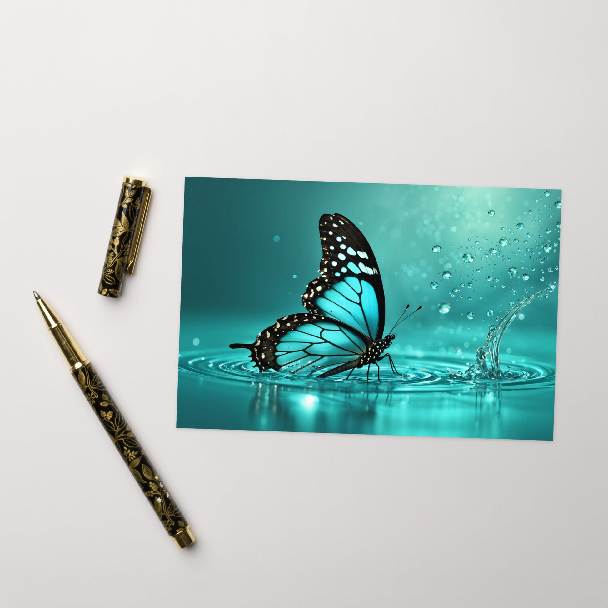 Turquoise Butterfly II Greeting Card - Greeting Card - Discovery Co.