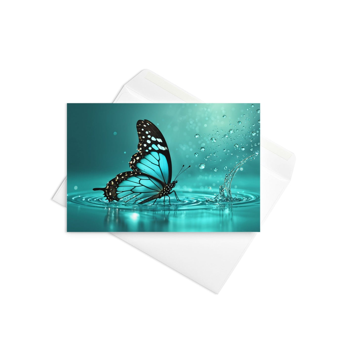 Turquoise Butterfly II Greeting Card - Greeting Card - Discovery Co.