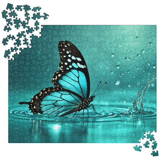 Turquoise Butterfly II Jigsaw Puzzle - Puzzle - Discovery Co.