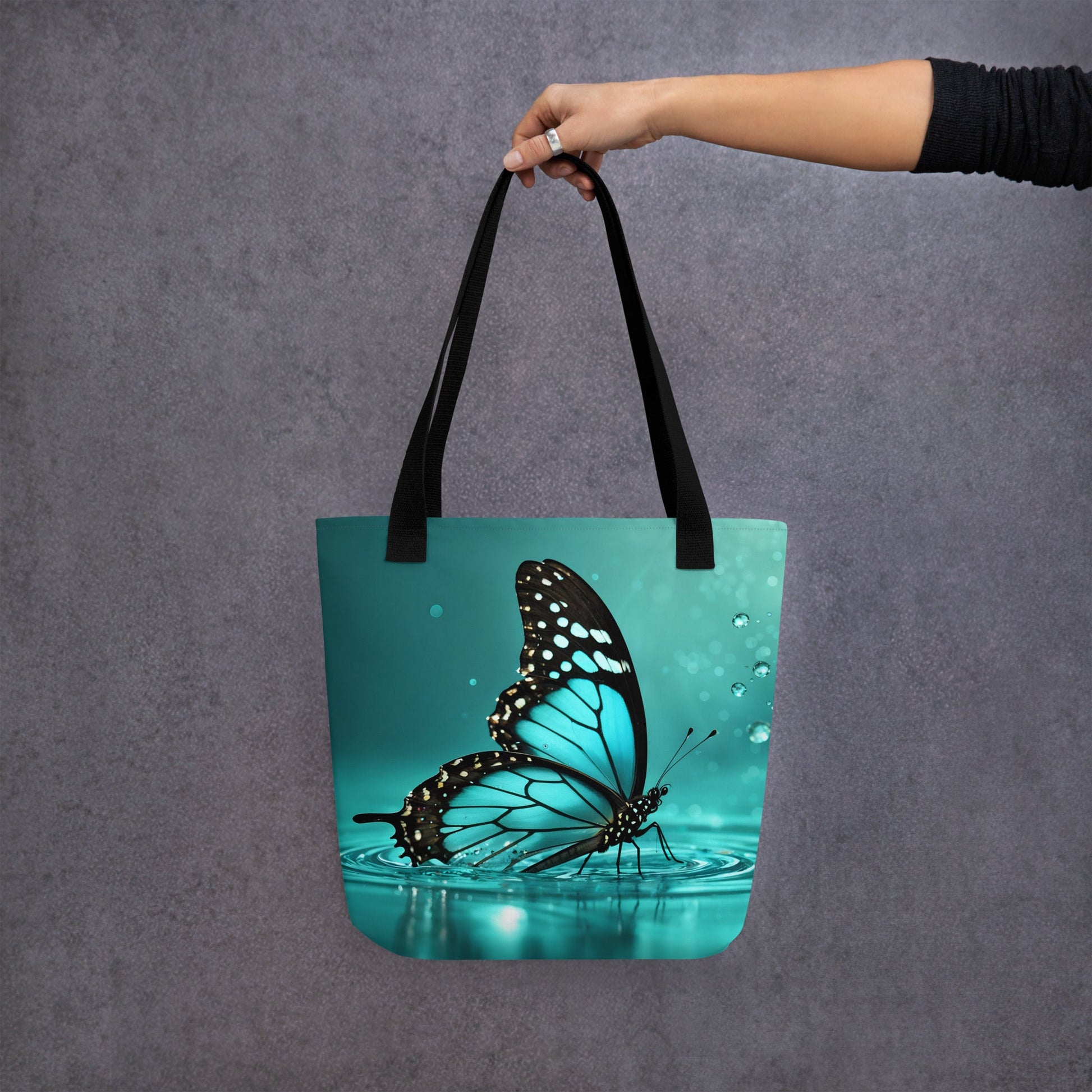 Turquoise Butterfly II Tote Bag - Tote Bags - Discovery Co.