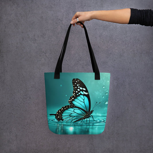Turquoise Butterfly II Tote Bag - Tote Bags - Discovery Co.