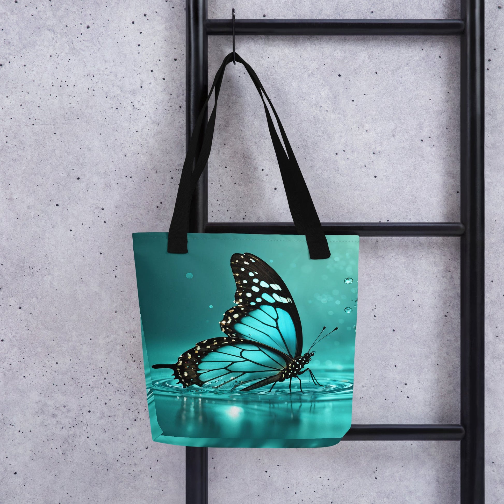 Turquoise Butterfly II Tote Bag - Tote Bags - Discovery Co.