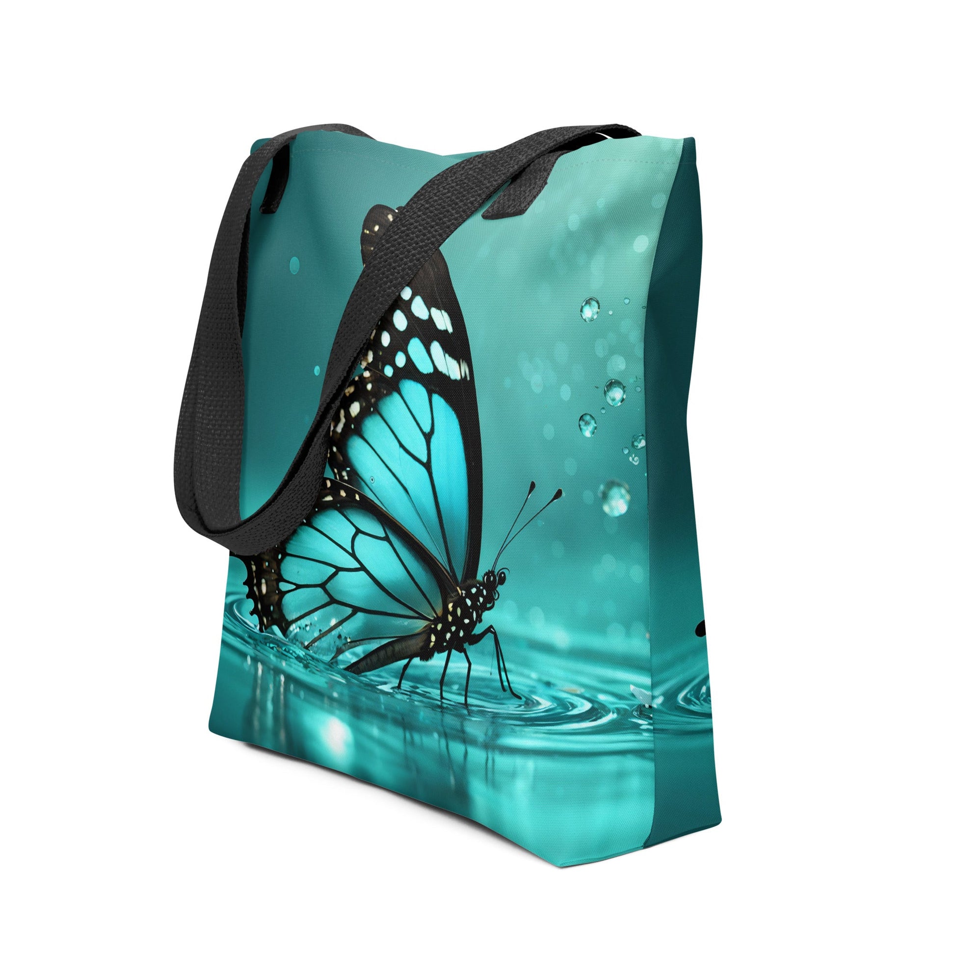 Turquoise Butterfly II Tote Bag - Tote Bags - Discovery Co.
