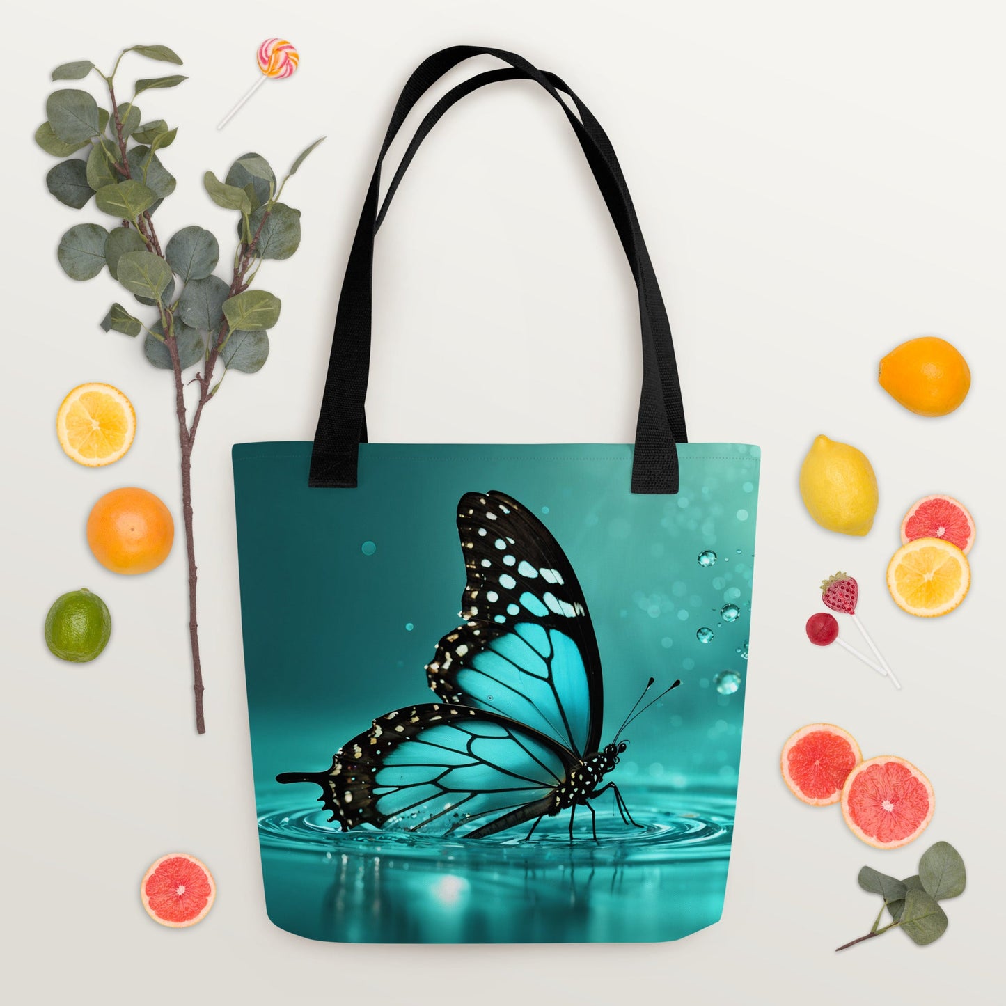 Turquoise Butterfly II Tote Bag - Tote Bags - Discovery Co.