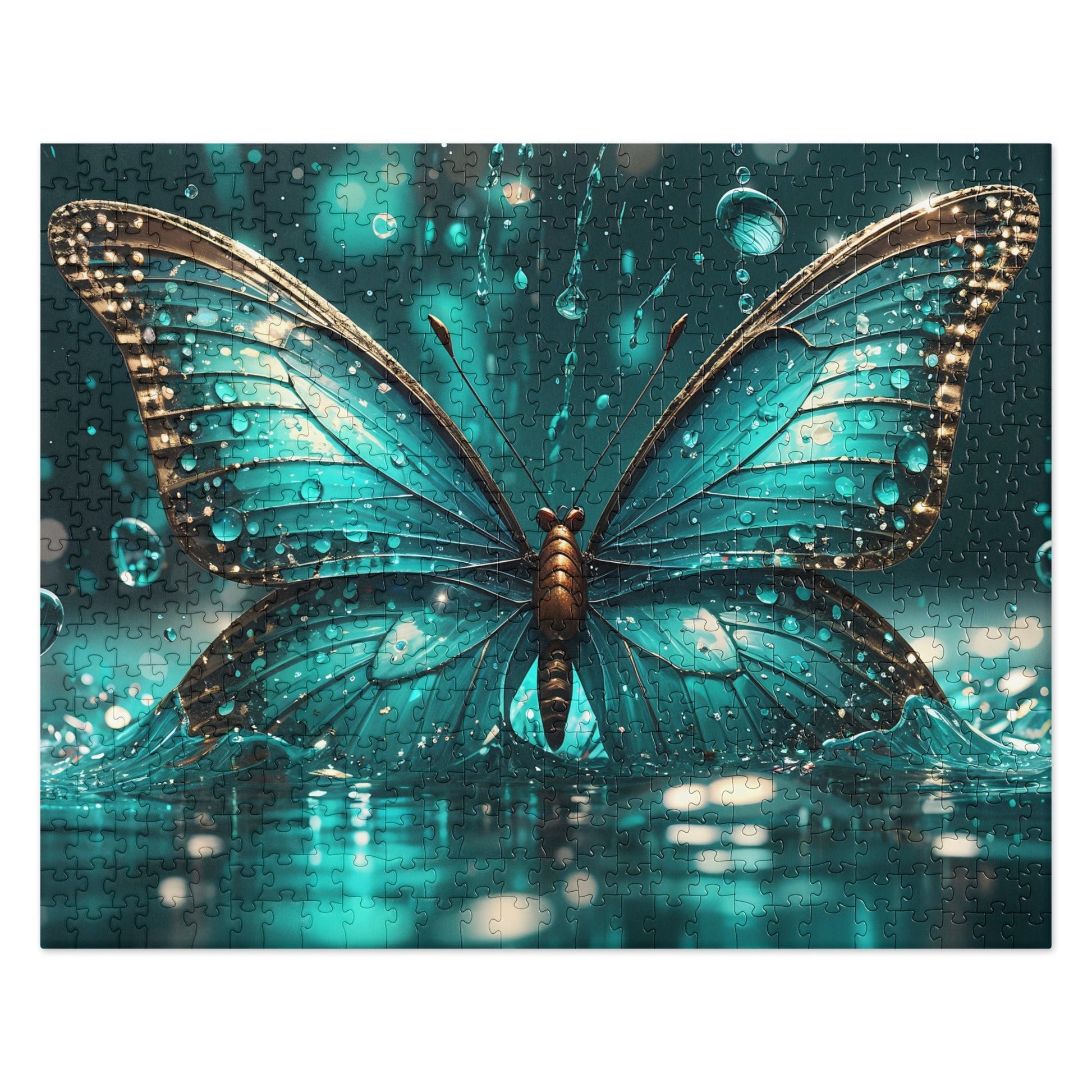 Turquoise Butterfly Jigsaw Puzzle - Puzzle - Discovery Co.