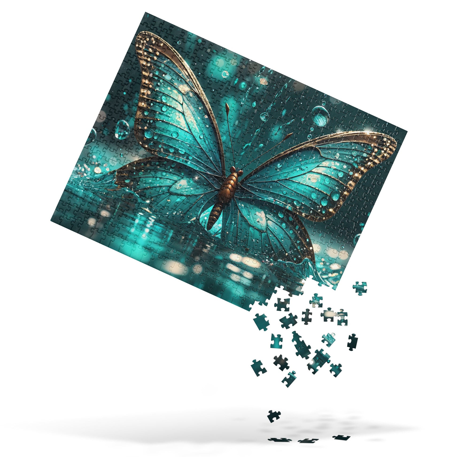 Turquoise Butterfly Jigsaw Puzzle - Puzzle - Discovery Co.