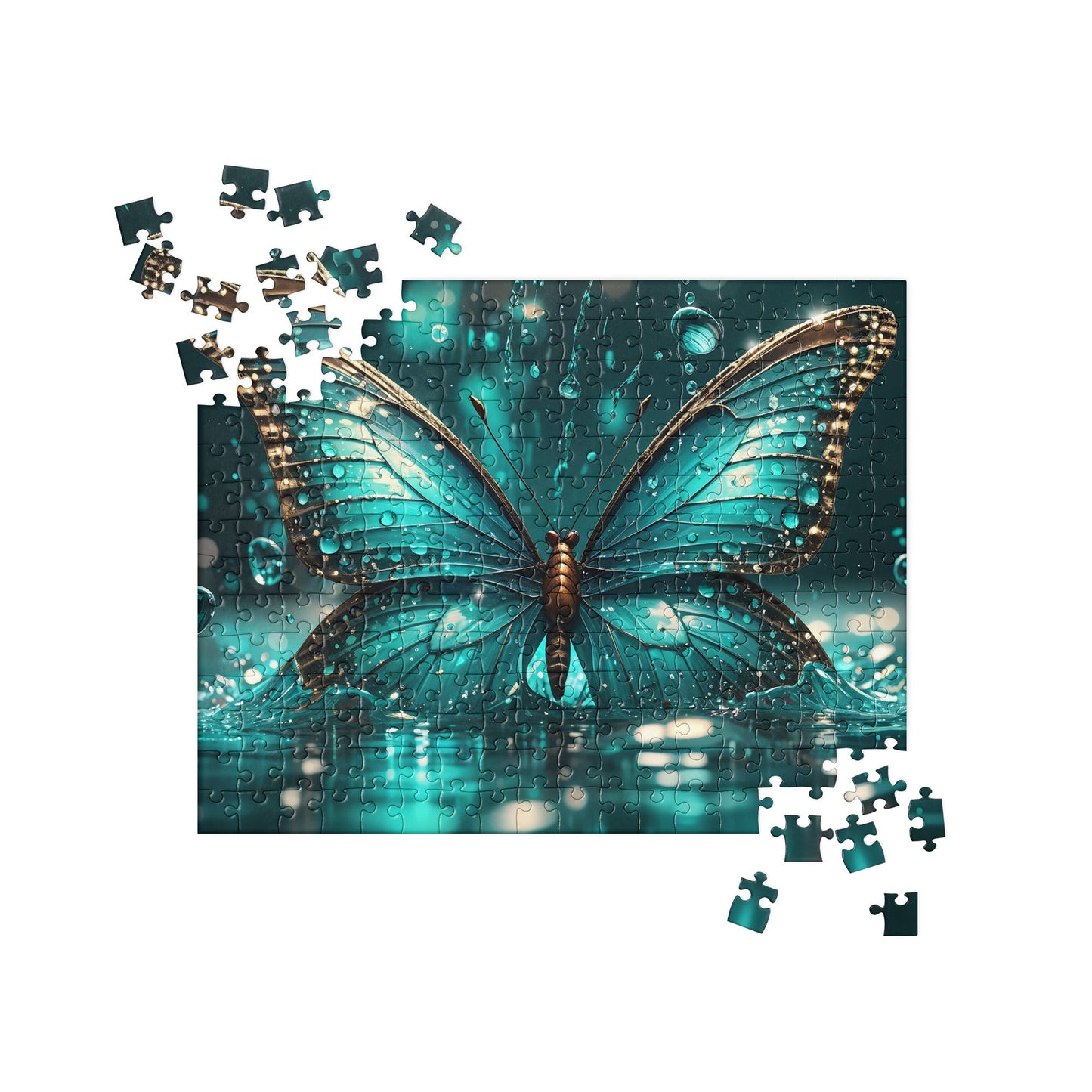 Turquoise Butterfly Jigsaw Puzzle - Puzzle - Discovery Co.
