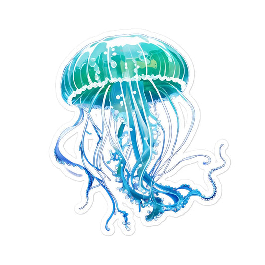 Turquoise Jellyfish Bubble-free stickers - Stickers - Discovery Co.