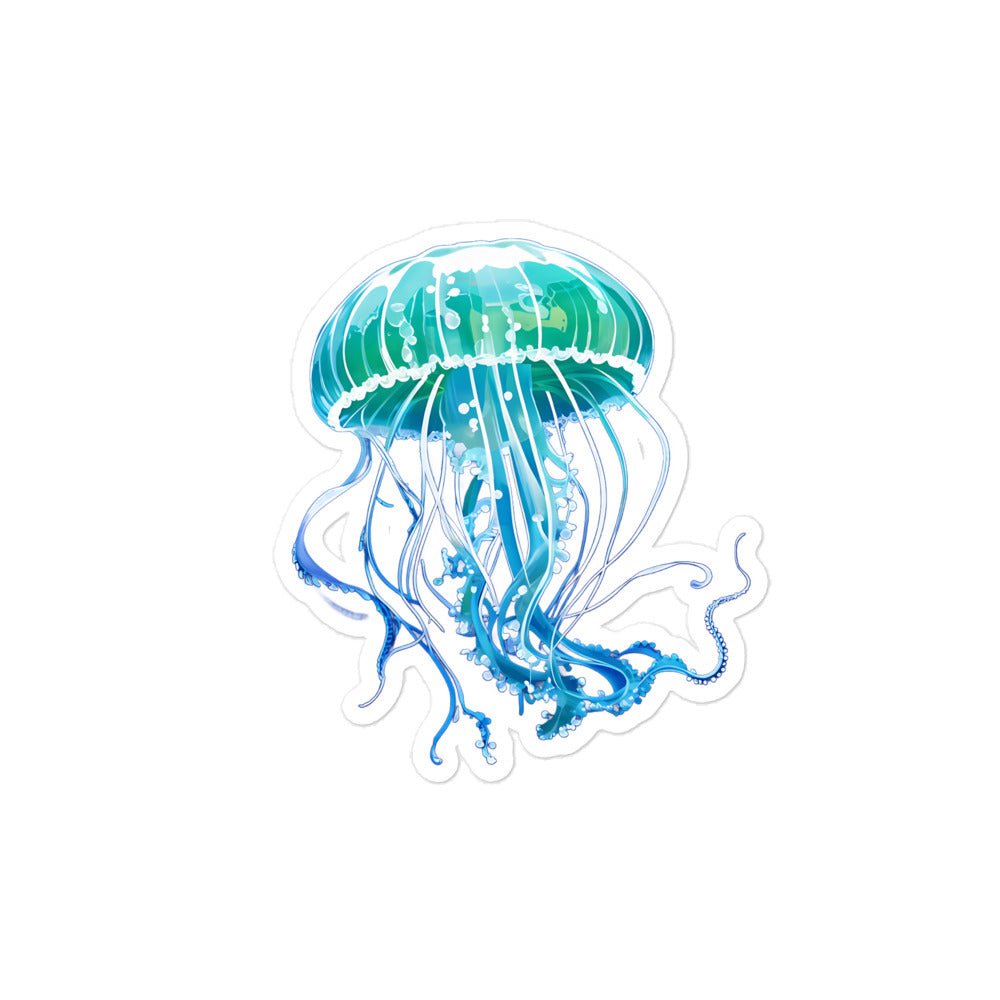 Turquoise Jellyfish Bubble-free stickers - Stickers - Discovery Co.