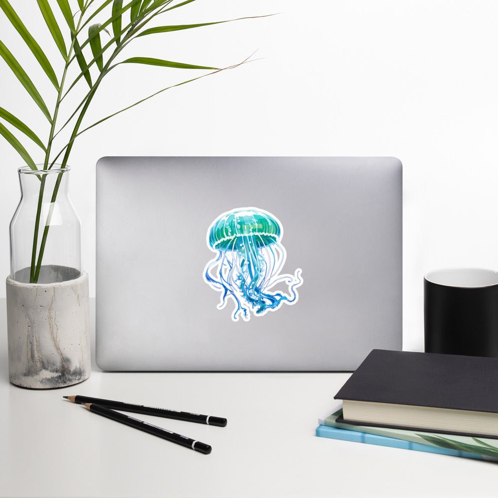 Turquoise Jellyfish Bubble - free Stickers - Stickers - Discovery Co.