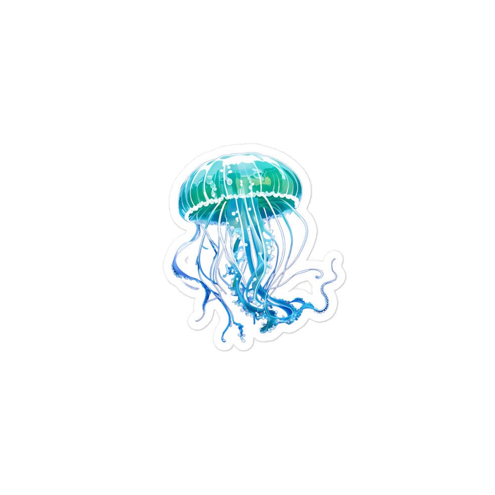 Turquoise Jellyfish Bubble-free stickers - Stickers - Discovery Co.