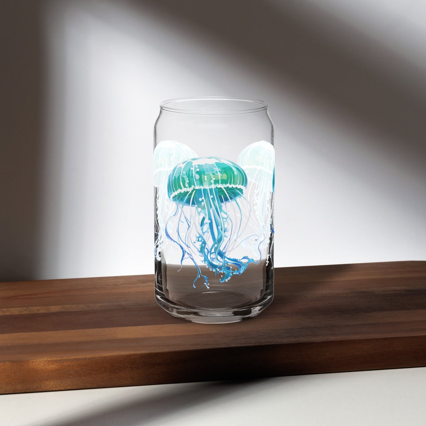 Turquoise Jellyfish Can - Shaped Glass - Can - Shaped Glass - Discovery Co.