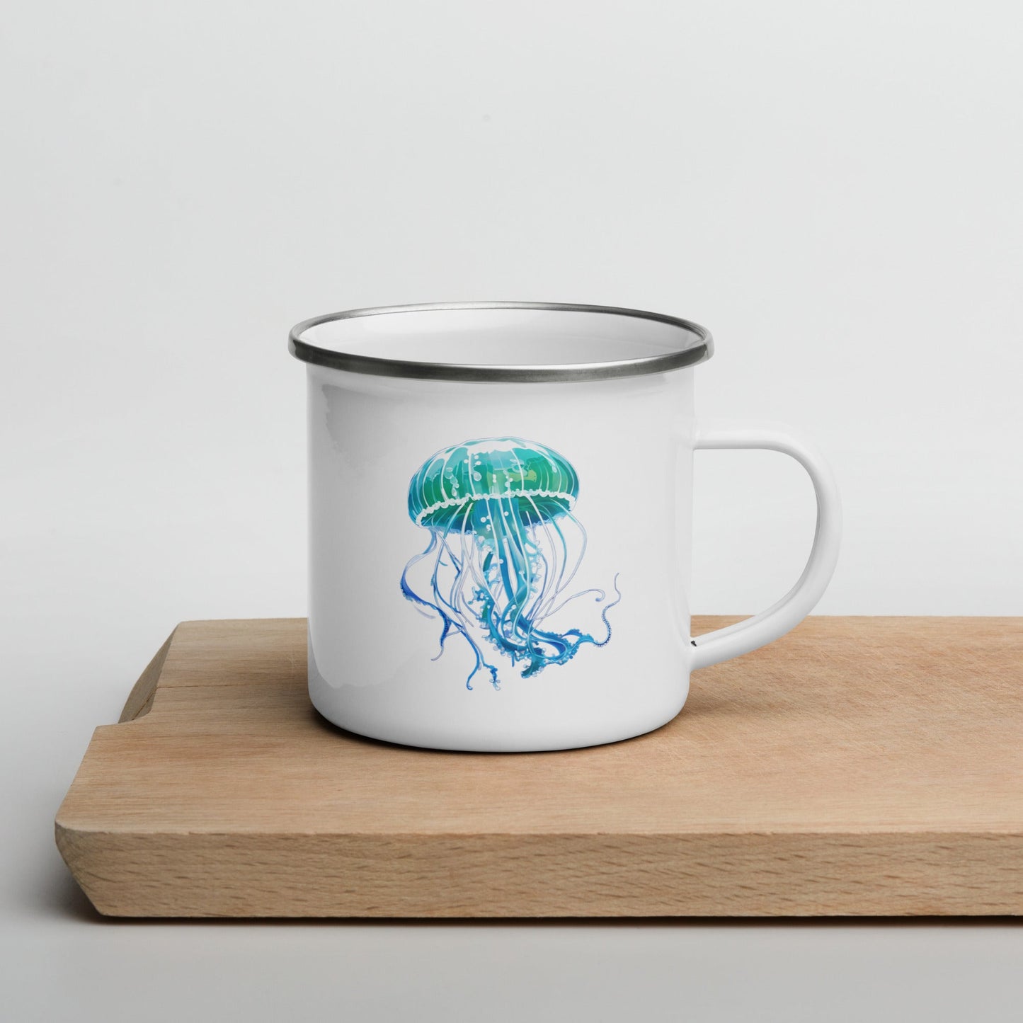 Turquoise Jellyfish Enamel Mug (12 oz) - Mugs - Discovery Co.