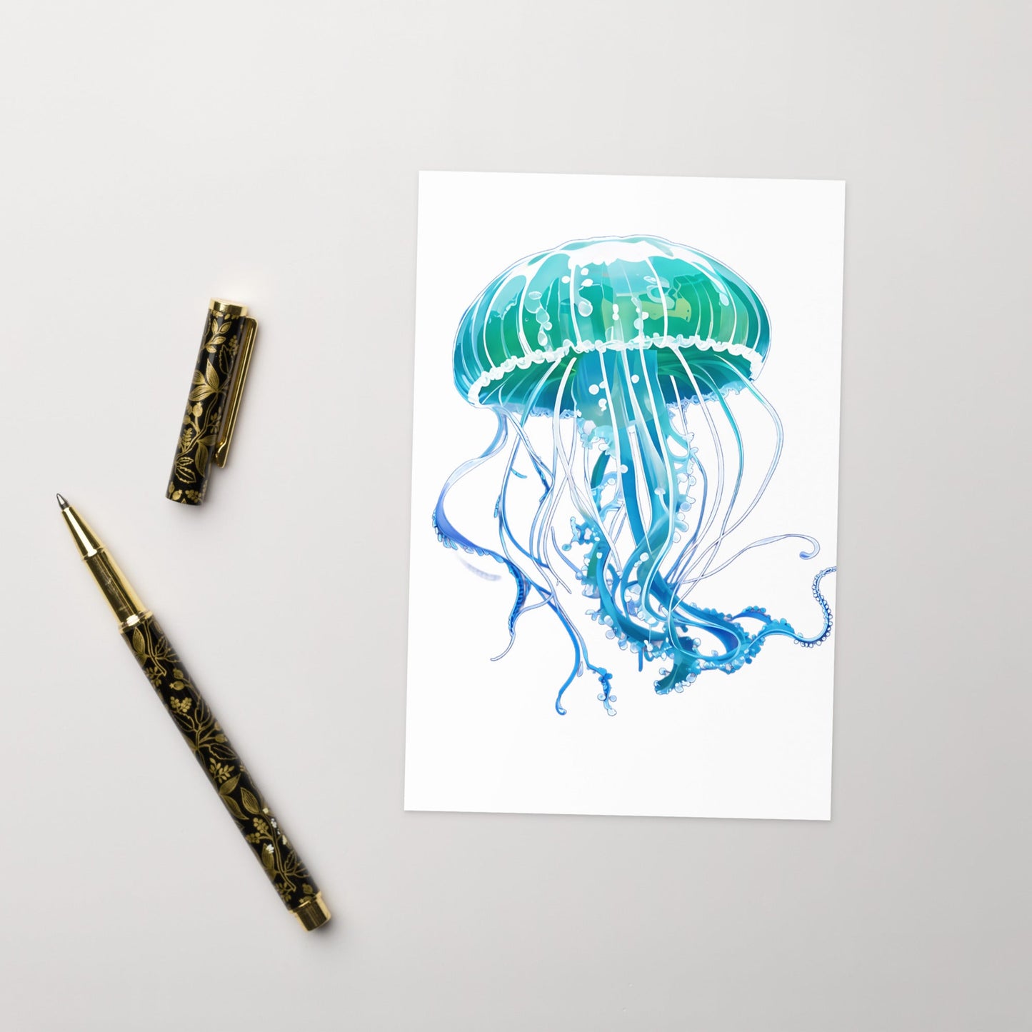 Turquoise Jellyfish Greeting Card - Greeting Card - Discovery Co.