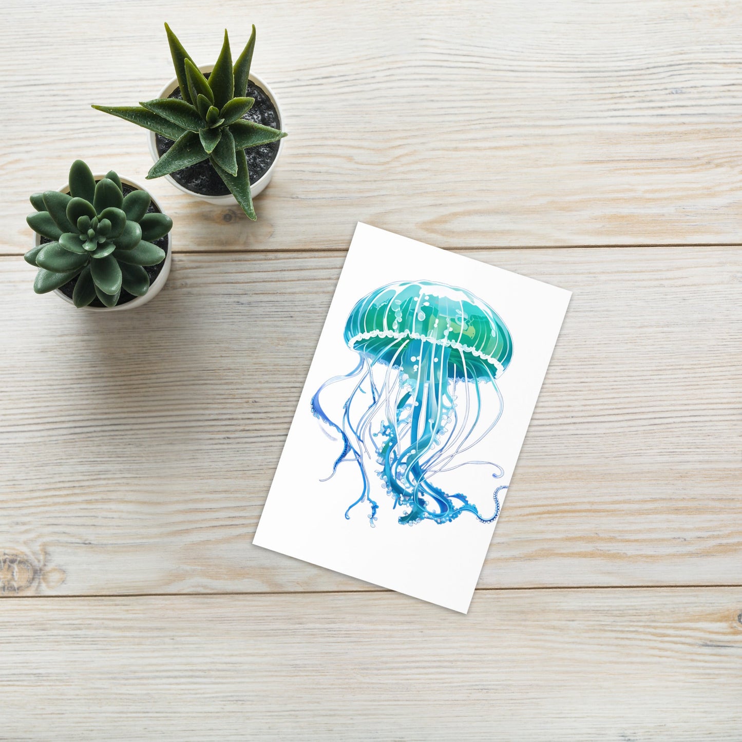 Turquoise Jellyfish Greeting Card - Greeting Card - Discovery Co.