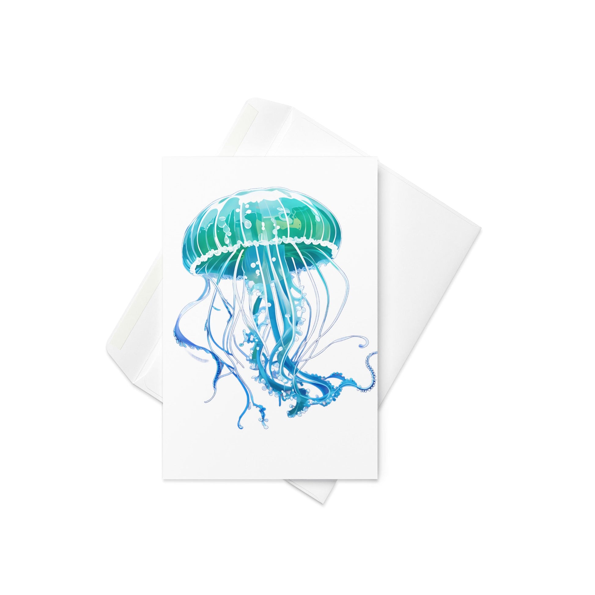 Turquoise Jellyfish Greeting Card - Greeting Card - Discovery Co.