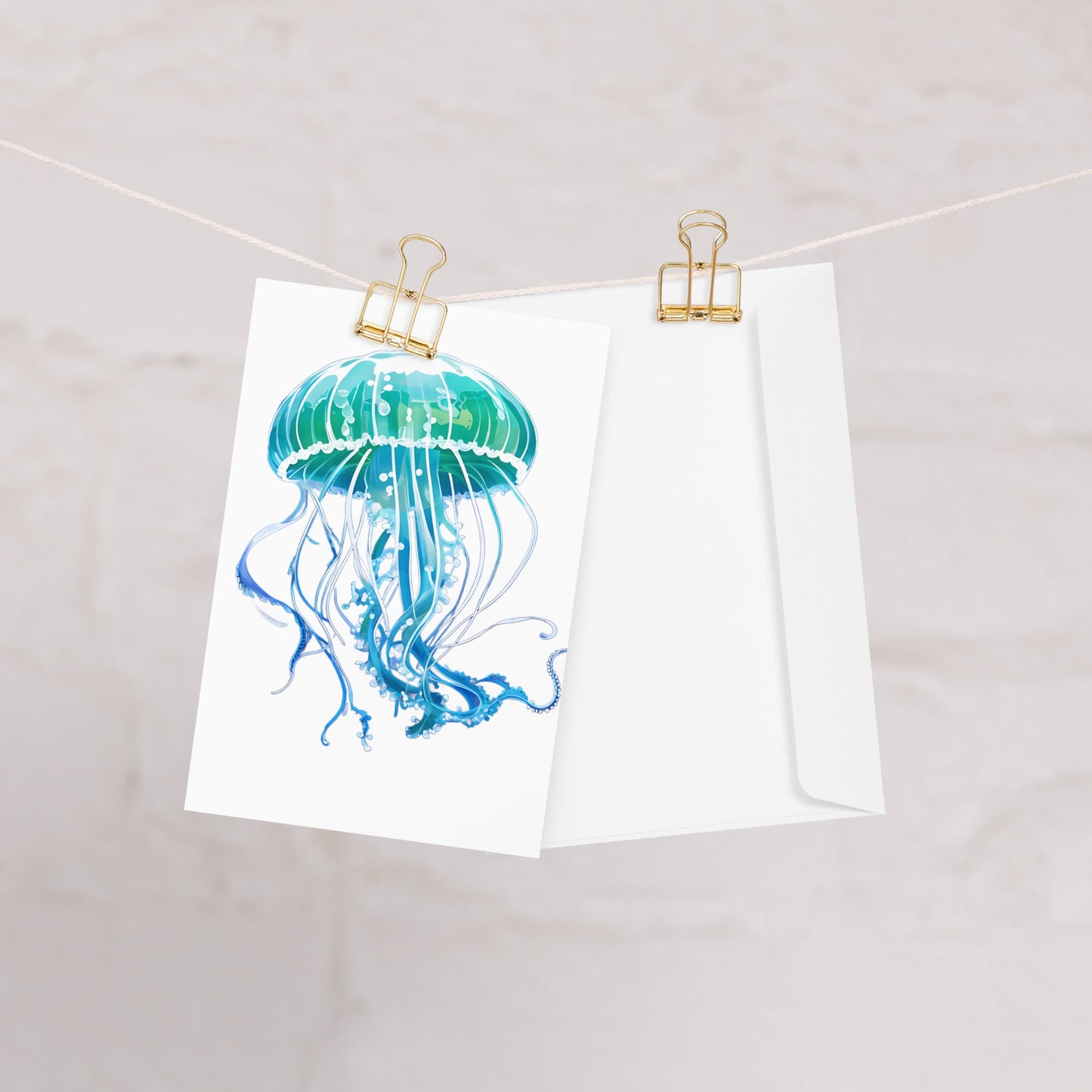 Turquoise Jellyfish Greeting Card - Greeting Card - Discovery Co.