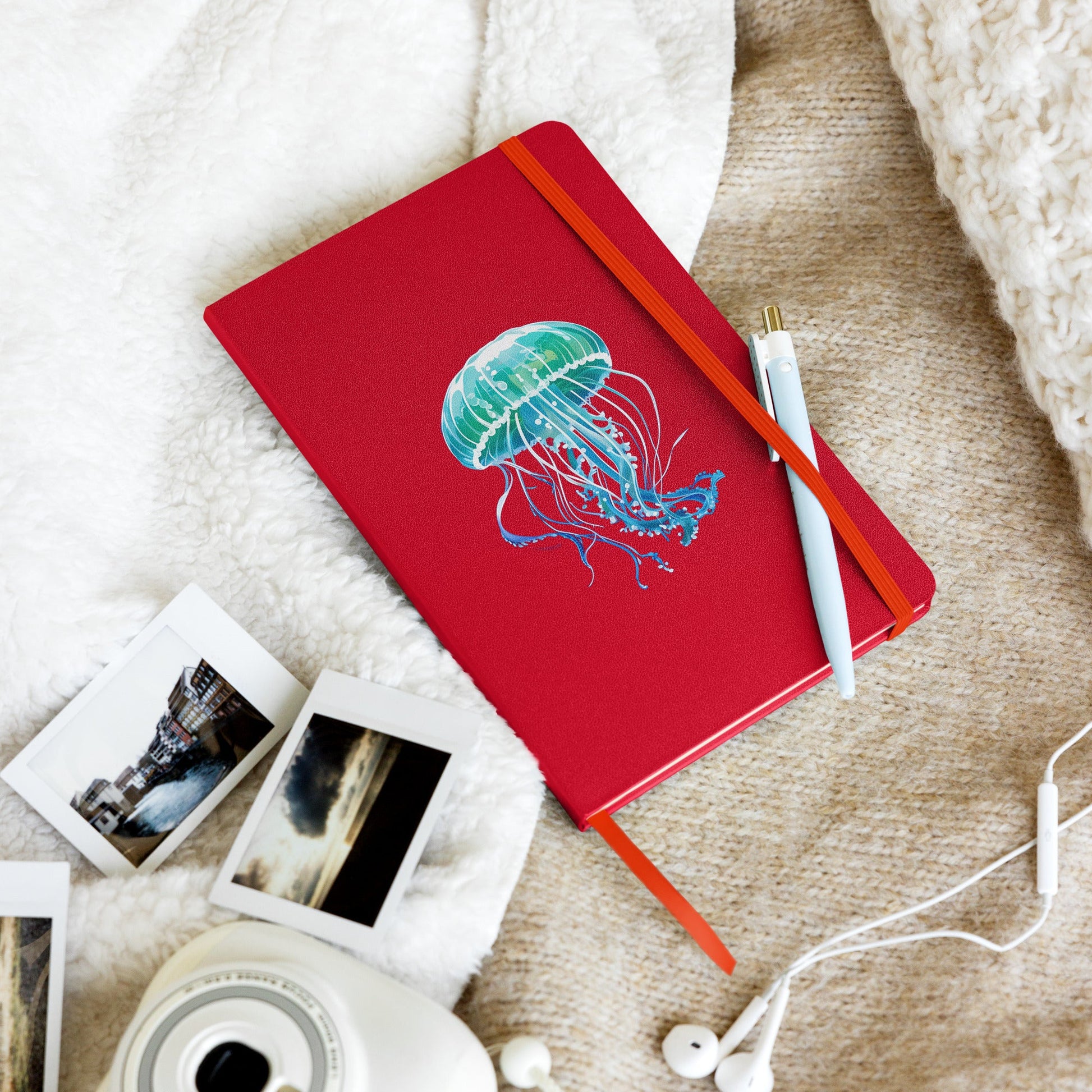 Turquoise Jellyfish Hardcover Bound Notebook - Hardcover Bound Notebooks - Discovery Co.