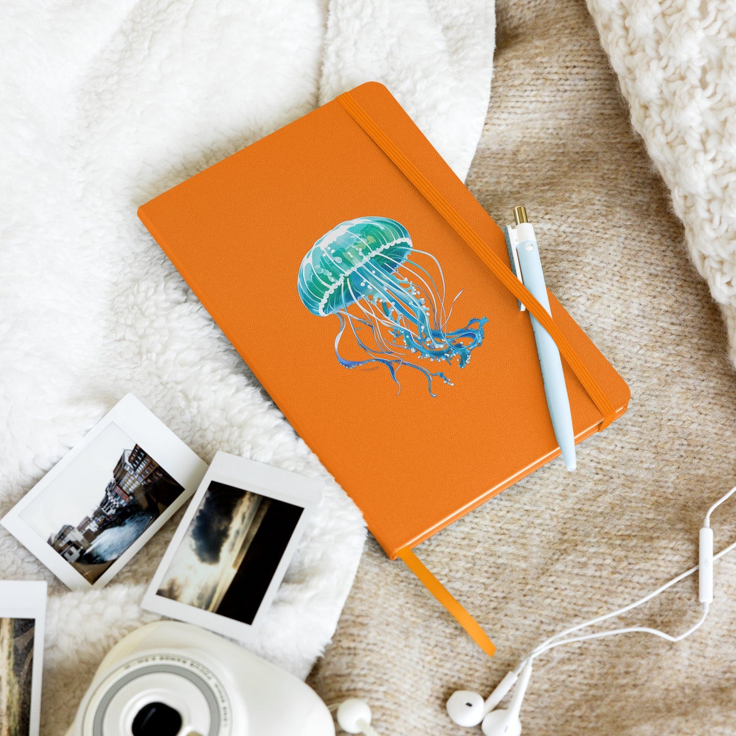 Turquoise Jellyfish Hardcover Bound Notebook - Hardcover Bound Notebooks - Discovery Co.