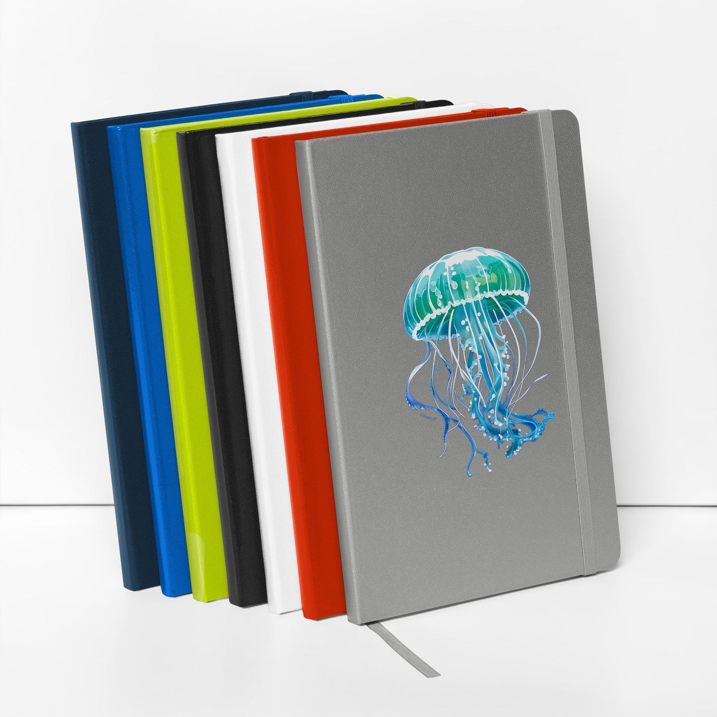 Turquoise Jellyfish Hardcover Bound Notebook - Hardcover Bound Notebooks - Discovery Co.