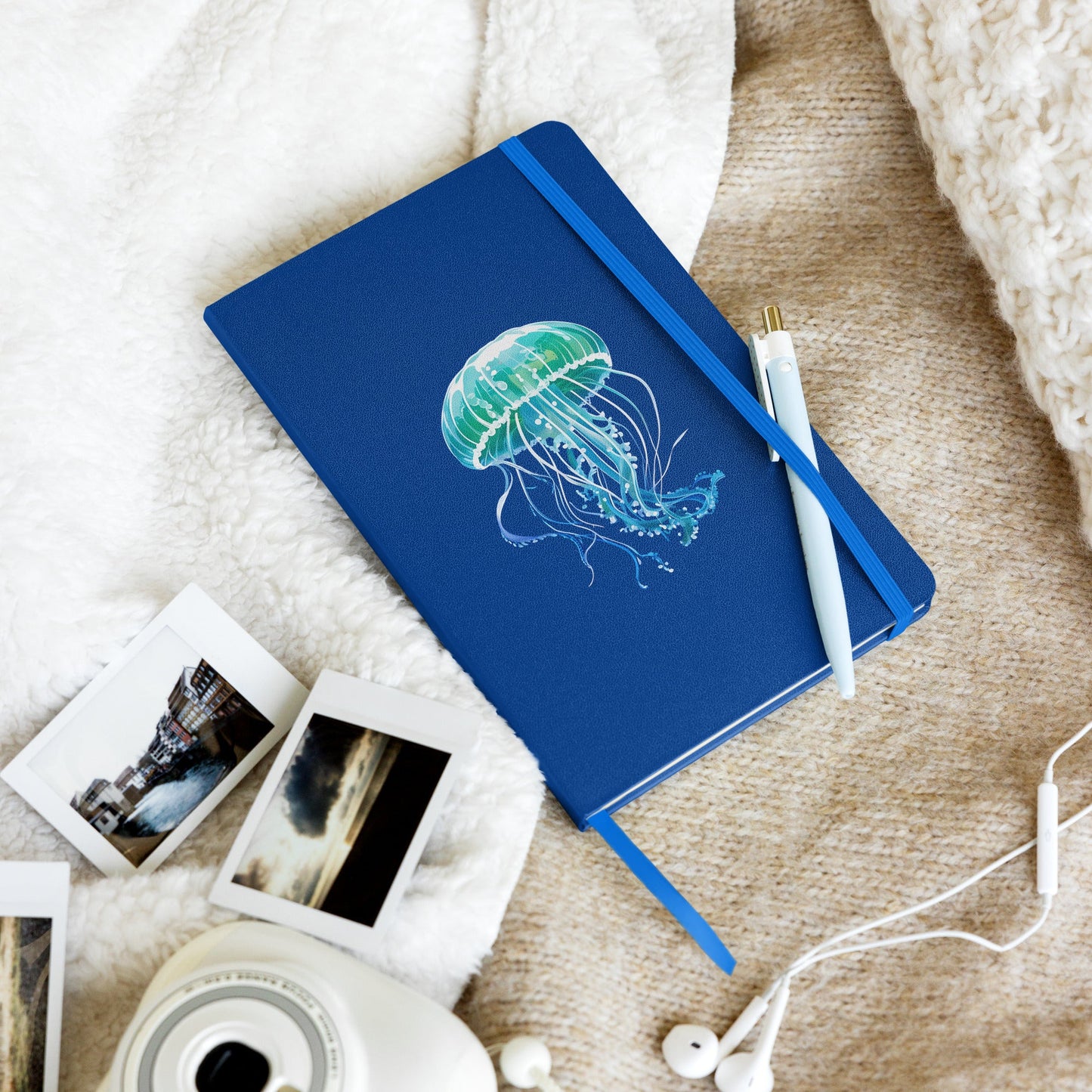 Turquoise Jellyfish Hardcover Bound Notebook - Hardcover Bound Notebooks - Discovery Co.