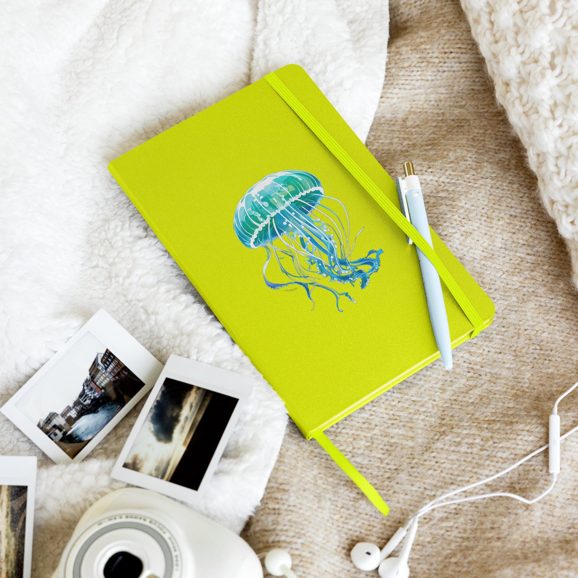 Turquoise Jellyfish Hardcover Bound Notebook - Hardcover Bound Notebooks - Discovery Co.