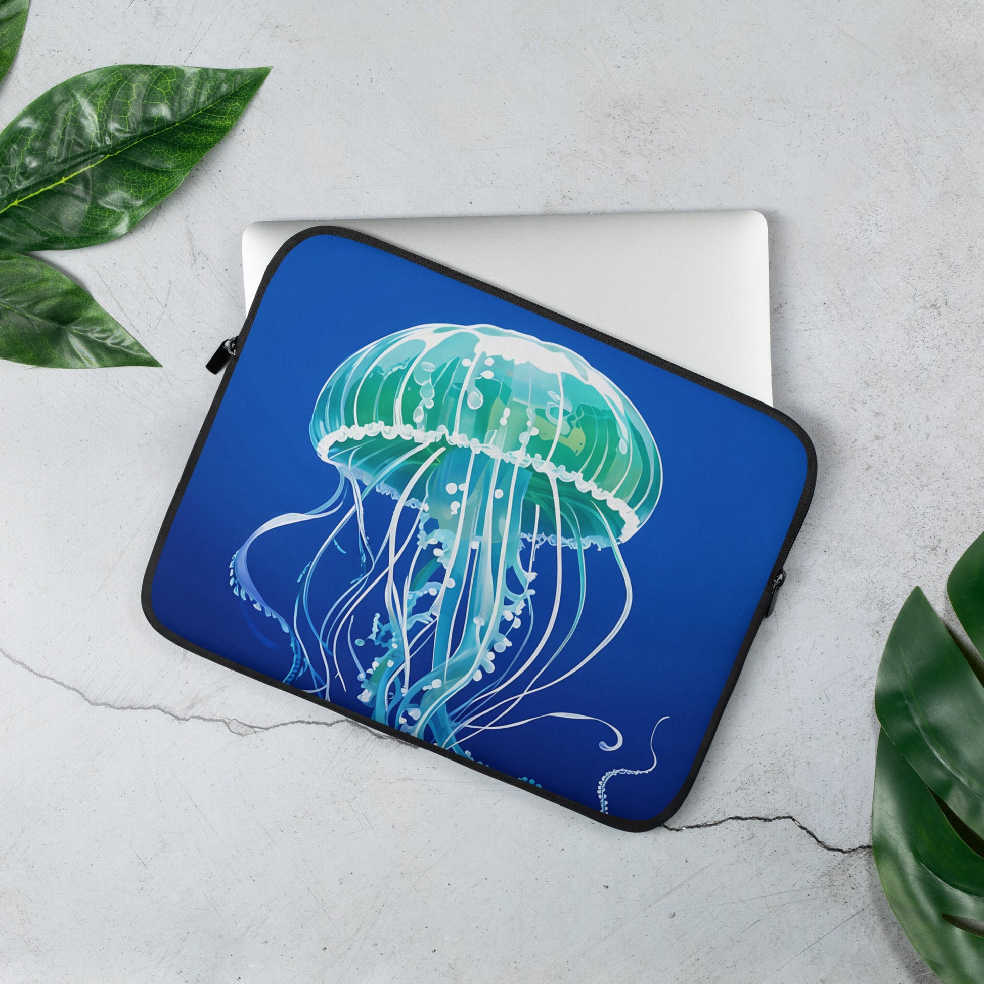Turquoise Jellyfish II Laptop Sleeve - Laptop Cases - Discovery Co.