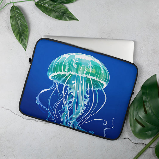 Turquoise Jellyfish II Laptop Sleeve - Laptop Cases - Discovery Co.