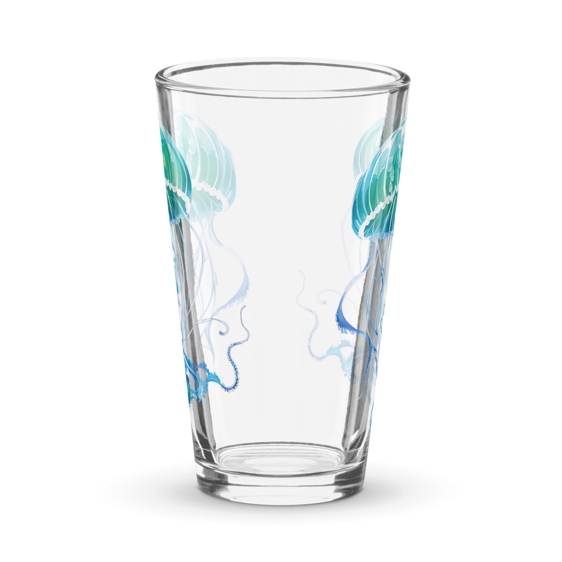 Turquoise Jellyfish Pint Glass (16 oz) - Beer Glass - Discovery Co.