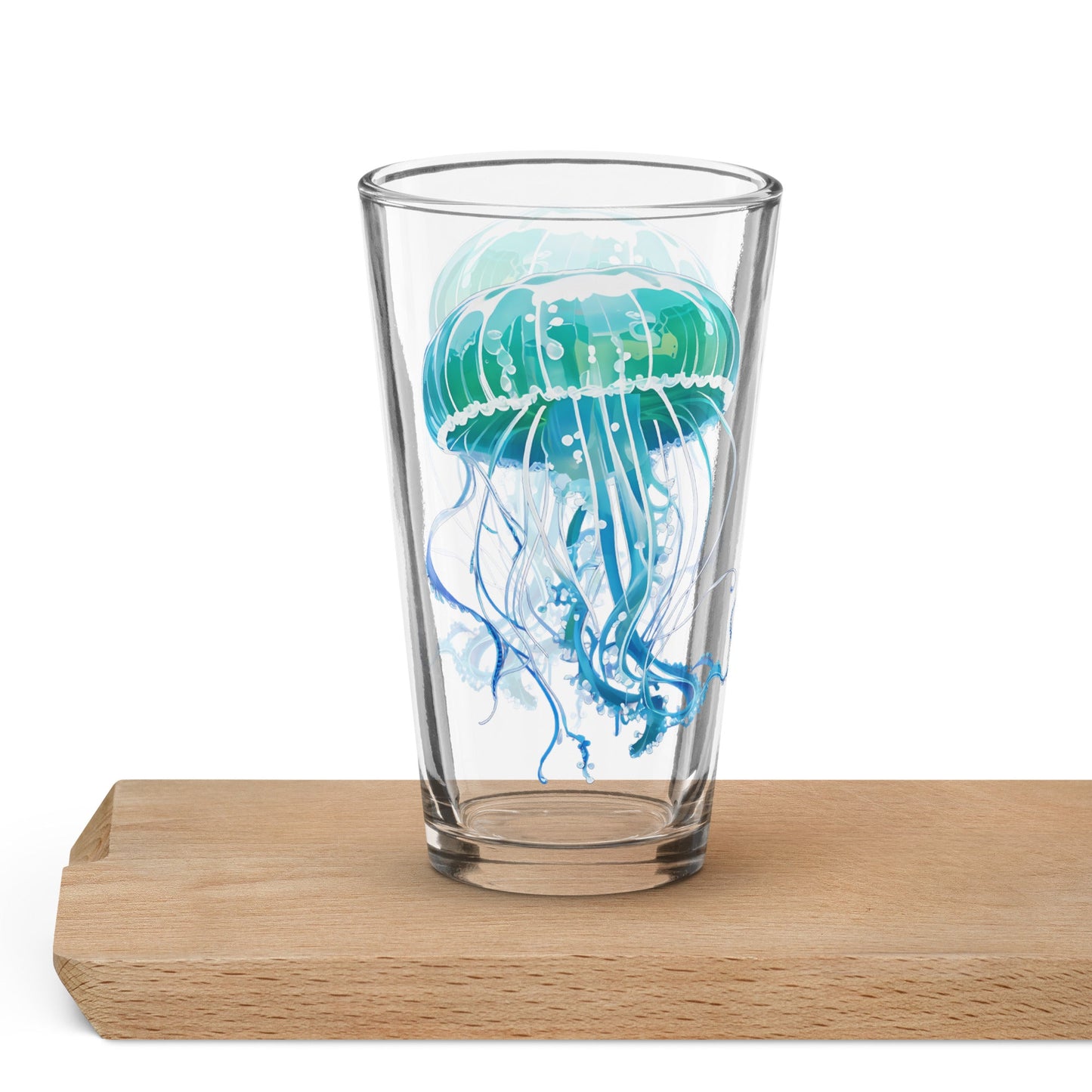 Turquoise Jellyfish Pint Glass (16 oz) - Beer Glass - Discovery Co.