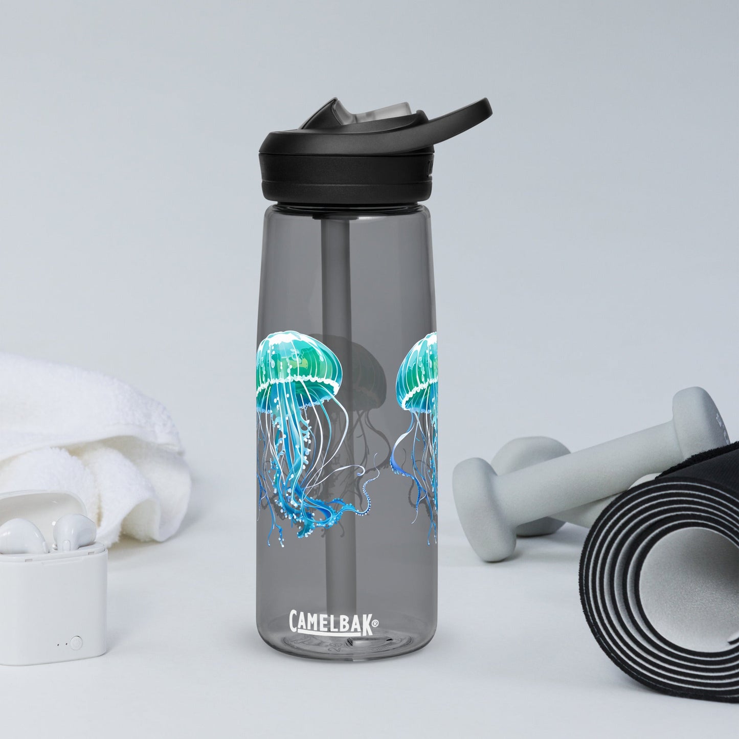 Turquoise Jellyfish Sports Water Bottle - Sports Water Bottle - Discovery Co.